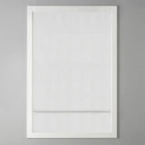 Basketweave Room Darkening Cordless Roman Shade, White