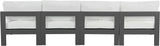 Nizuc - Outdoor Patio 4 Seat Armless Modular Sofa With Gray Frame