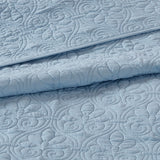 3 Piece Reversible Cottage Quilt Set, Blue