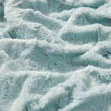 Oversized 60x70" Faux Fur Throw Blanket, Light Blue