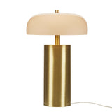 Textured Ceramic Table Lamp with Dome Glass Shade, Gold