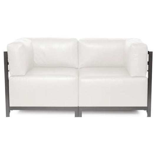 Axis 2pc Sectional Avanti White Titanium Frame
