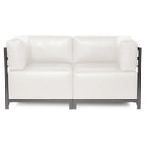Axis 2pc Sectional Avanti White Titanium Frame