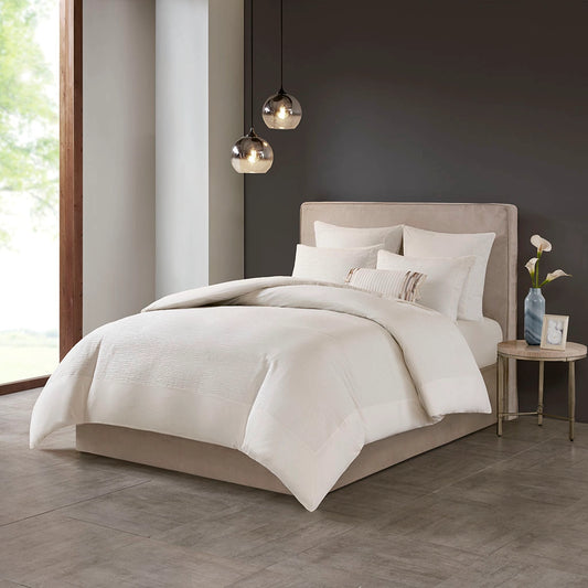 Eggshell 3-Piece Comforter or Duvet Cover Set Decor Pillow