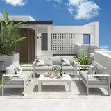 4 Pcs Aluminum Patio Furniture Set, Outdoor Conversation Set