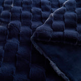 Faux Fur Velvet Throw Blanket 50x60", Navy