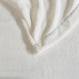 Heated Microlight Plush Electric Bedding Blanket, Ivory