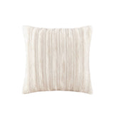Ultra-Soft Plush Long Fur Throw Pillow and Blanket, Ivory