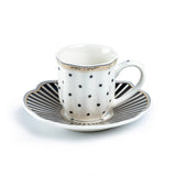 Black Josephine 3oz Demitasse Cup & Saucer Set