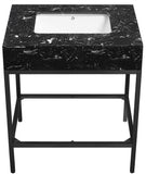 Marmo - Engineered Marble Bathroom Vanity With Black Base