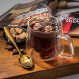 Moss & Stone 4-Piece Double Wall Glass Coffee Mugs