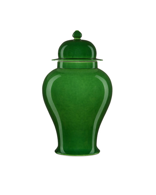 Imperial Green Large Temple Jar