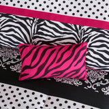 Zebra Damask 4-Piece Comforter Set, Hot Pink