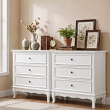 Wholesale White 3 Drawer Dresser for Bedroom, Wide Chest of Drawers