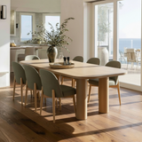 Baguette 86.5" Modern Rectangle Oak Large Dining Table