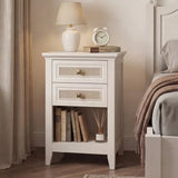 Wholesale Grayish White Rattan Nightstand with Drawer