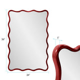 Maya Rectangular Waved Edge Mirror in Glossy Burgundy