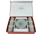Gray Evil Eye Coffee Cups & Saucers Set of 6