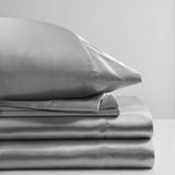 Luxury Satin 6-Piece Sheet Set, Dark Grey