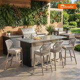 PURPLE LEAF Patio Sunbrella Bar Stools Set of 2 Rattan Bar Aluminum Bar Stool Outdoor Barstools with Back and Cushion for Garden Kitchen Island