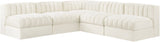 Rummi - Armless Velvet Performance Fabric Upholstered 5 Piece Modular Sectional