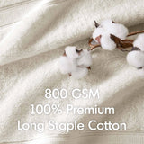 800GSM Ultra-Soft 100% Cotton Absorbent Towel Set, Cream
