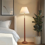 Retro-Inspired Faux Wood Floor Lamp, Brown