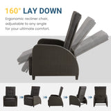 Adjustable Rattan Recliner, Outdoor Lounge Chair