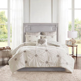 Reversible Embroidered Comforter/Duvet Cover Set, Ivory
