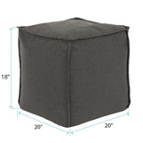 Square Pouf Seascape Charcoal