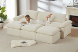 VELLO 111" 3-Seater Sofa with 3 Ottomans