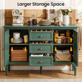 Mid-Century Storage Cabinet with 2 Doors & 3 Drawers, Green