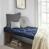 Square Large Pillow Seating Floor Cushion, Navy Blue