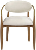Riccio - Fabric Dining Arm Chair (Set of 2) - Walnut Frame