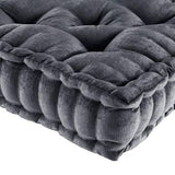 Square Large Pillow Seating Floor Cushion, Charcoal