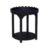 Scalloped Round Side Table Navy Blue