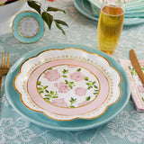Pink Tea Time Whimsy 9 in. Premium Paper Plates (Set of 16)