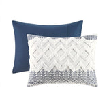 Tufted 3-Piece Comforter or Duvet Cover Set, Navy Blue
