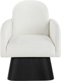 Marlowe - Linen Textured Fabric Upholstered Swivel Accent Chair - Stained Black
