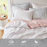 Long Faux Fur Comforter Mini Set, Grey