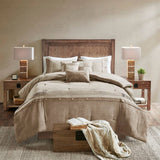 Lodge Cabin Microsuede 7-Piece Comforter Set, Taupe