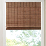 Bamboo Light Filtering Roman Shade 64"L, Teak