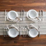French Home Black and Cream Multi-Striped Table Runner