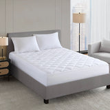 Premium Mattress Pad with Polyester Fiber Fill, White