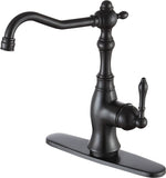Highland Single-Handle Standard Kitchen Faucet with Side Sprayer in Oil Rubbed Bronze