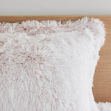 Wholesale Shaggy Faux Solid Fur Comforter Mini Set, Pink/White