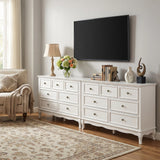 White 7 Drawer Dresser For Bedroom, Modern Chest of Drawers