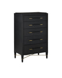 Verona Black Five-Drawer Chest
