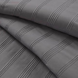 Wholesale Woven Striped Pleated Comforter Set, Charcoal