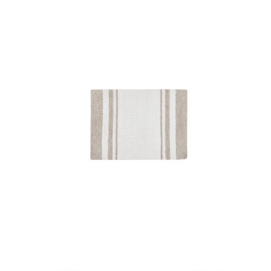Reversible Cotton Bathroom Rug, Taupe